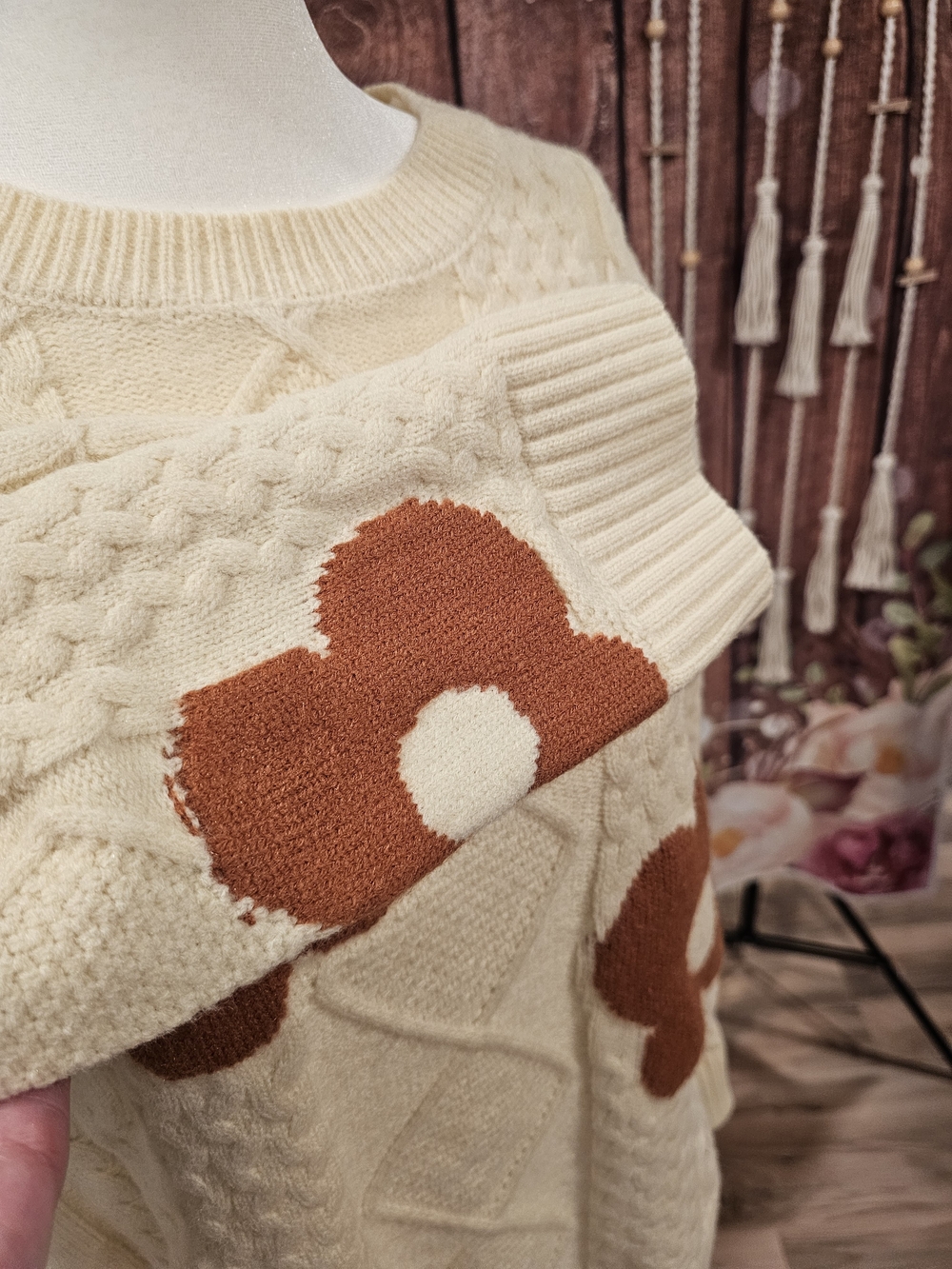 WISHLIST CABLE KNIT SWEATER SZ Lg - Picture 3 of 6